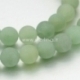 Natural green aventurine gemstone bead, frosted, round, 8 mm, 1 pc