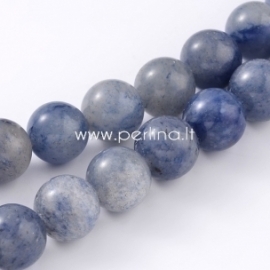 Natural blue aventurine gemstone bead, round, 8 mm, 1 pc