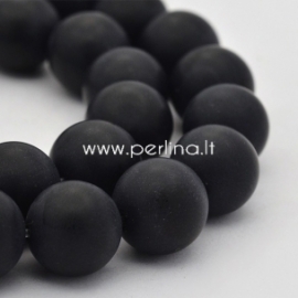 Dyed natural agate gemstone bead, frosted, round,12 mm, 1 pc
