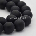 Dyed natural agate gemstone bead, frosted, round,12 mm, 1 pc