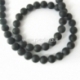Natural black agate gemstone bead, frosted, round, 8 mm, 1 pc