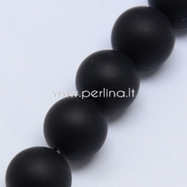 Dyed natural agate gemstone bead, frosted, round, 6 mm, strand 39 cm