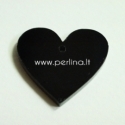 Plexiglass pendant "Heart", black, 2,2x2,5 cm