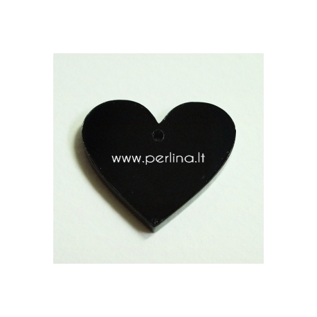 Plexiglass pendant "Heart", black, 2,2x2,5 cm