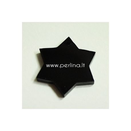 Plexiglass pendant "Star", black, 2x2 cm