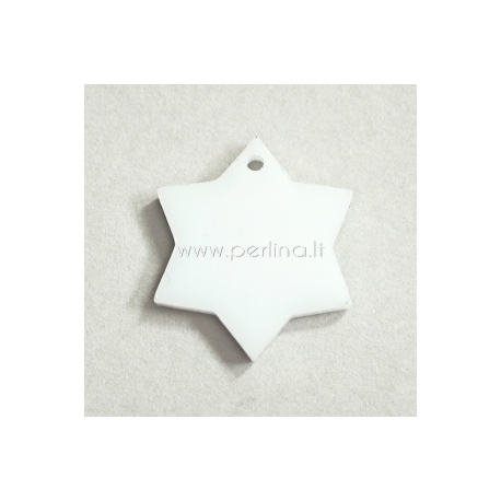 Plexiglass pendant "Star", white, 2x2 cm