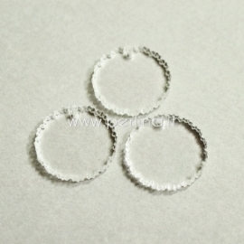 Plexiglass pendant "Curly circle", clear, 2,2 cm