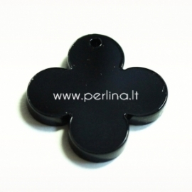 Plexiglass pendant "Round Cross", black, 2,5x2,5 cm