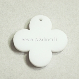 Plexiglass pendant "Round Cross", white, 2,5x2,5 cm