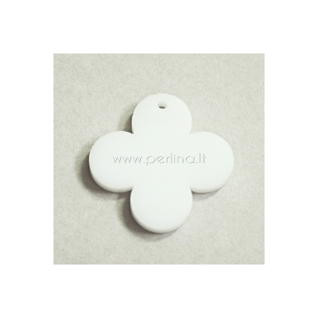 Plexiglass pendant "Round Cross", white, 2,5x2,5 cm