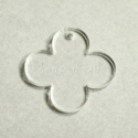 Plexiglass pendant "Round Cross", clear, 2,5x2,5 cm