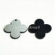 Plexiglass pendant "Round Cross", black/silver, 2,5x2,5 cm