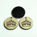 Engraved plexiglass pendant "Crown", black/gold, 1,5x1,5 cm