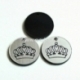 Engraved plexiglass pendant "Crown", black/silver, 1,5x1,5 cm