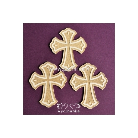Chipboard "Sacrum - engraved crosses", 3 pcs
