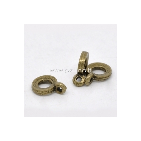 Bail bead, antique bronze, 11x8 mm