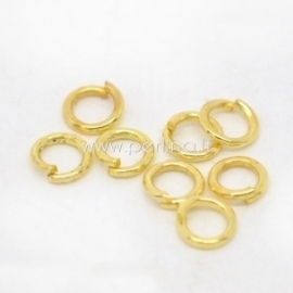Open jump ring, gold plated, 4x0,7 mm, 10 pcs