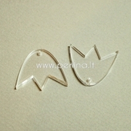 Plexiglass finding - pendant "Tulip", clear, 2,2x1,9 cm