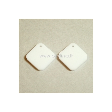 Plexiglass pendant "Rhombus", white, 2,1x2,1 cm