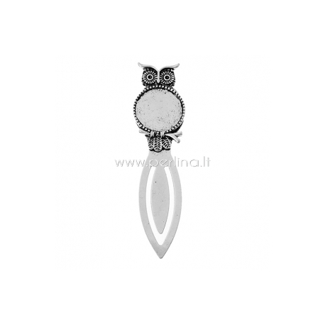 Bookmark "Owl", antique silver, 86x22 mm