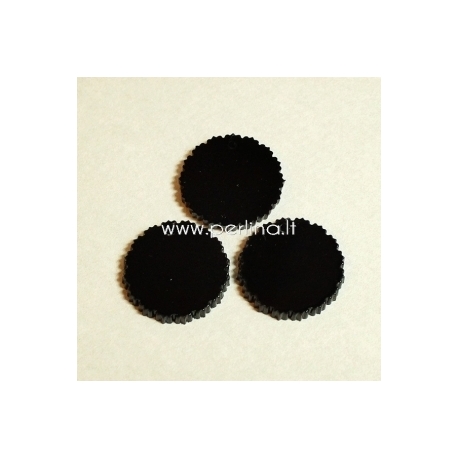 Org. stiklo detalė-pakabukas "Banguotas apskritimas", juodos sp., 2,2 cm