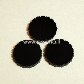 Plexiglass pendant "Curly circle", black, 3 cm