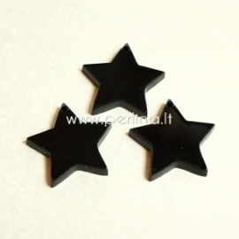 Org. stiklo detalė-pakabukas "Žvaigždė smaili", juodos sp., 2,2x2,2 cm