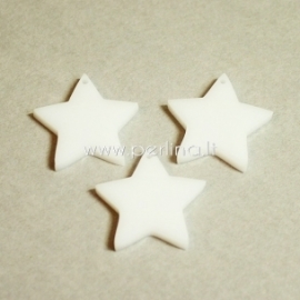 Plexiglass pendant "Star sharp", white, 2,2x2,2 cm