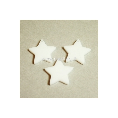 Plexiglass pendant "Star sharp", white, 2,2x2,2 cm