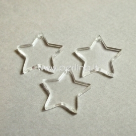 Plexiglass pendant "Star sharp", clear, 2,2x2,2 cm