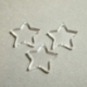 Org. stiklo detalė-pakabukas "Žvaigždė smaili", skaidrios sp., 2,2x2,2 cm