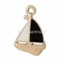 Pendant "Sail boat", light golden, 20x13 mm