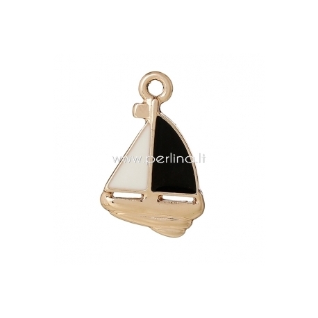 Pendant "Sail boat", light golden, 20x13 mm
