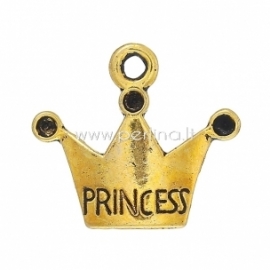Pakabukas "Princess", ant.aukso sp., 19x17 mm