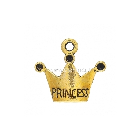 Pendant "Princess", antique gold, 19x17 mm