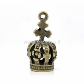 3D pendant "Crown", antique bronze, 18x9 mm