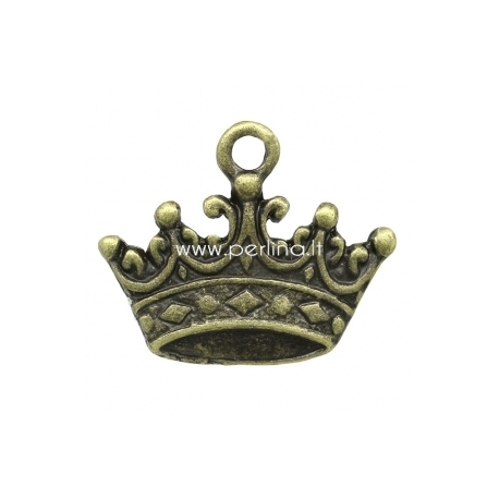 Pendant "Crown", antique bronze, 17x14 mm