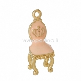3D pendant "Chair", gold plated, peachy, 26x10 mm