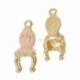 3D pendant "Chair", gold plated, peachy, 26x10 mm