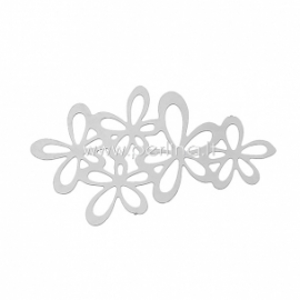 Filigree stamping embellishment, stainless steel, 34x20 mm