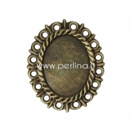 Filigree stamping embellishment, antique bronze, 37x31 mm
