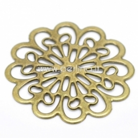 Filigree stamping embellishment, antique bronze, 60x60 mm
