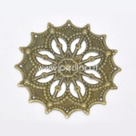 Filigree stamping embellishment, antique bronze, 43 mm