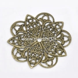 Filigree stamping embellishment, antique bronze, 46x46 mm