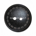Wood button, dark coffee, 20 mm