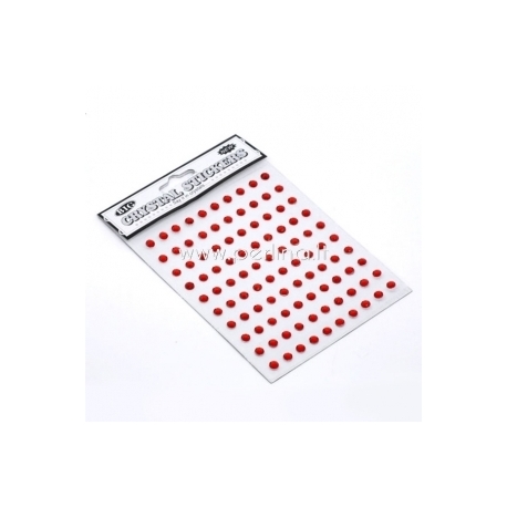 Self adhesive acrylic rhinestones, red, 100 pcs