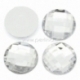 Acrylic cabochon embellishment, faceted, clear, 18 mm