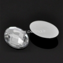 Akrilinis kabošonas, briaunuotas, pilkos/skaidrios sp.,18x13 mm