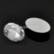 Acrylic cabochon embellishment, faceted, grey/clear, 18x13 mm