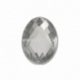 Acrylic cabochon embellishment, faceted, clear, 10x7 mm